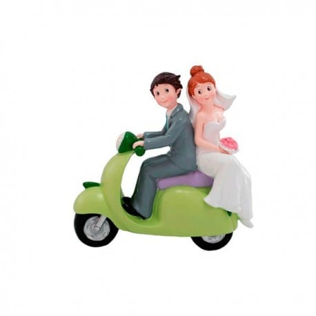 FIGURA DE NOVIOS VESPA PARA TARTA NUPCIAL