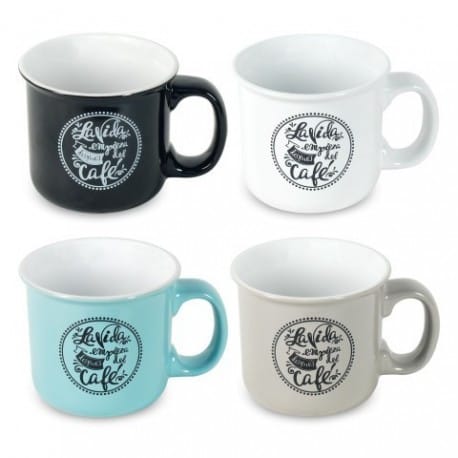 SET 4 MUGS CAFE