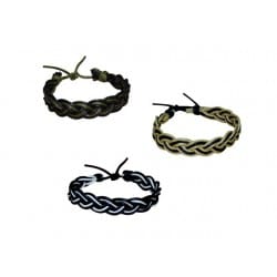 PULSERA DE PIEL PARA HOMBRE ENTRELAZADA COLORES