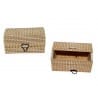 CAJA DE MADERA DE MIMBRE RECTANGULAR BEIGE