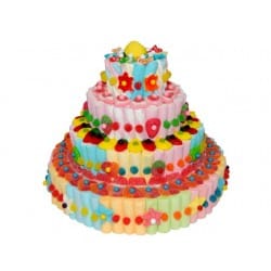 TARTA DECORATIVA DE GOLOSINAS SURTIDAS DISEÑO 4 BASES