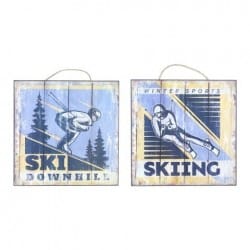 SET 2 PLACAS PARED SKIING 25X25 CM.