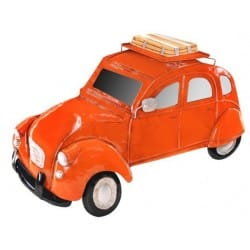 COCHE PARED NARANJA RETRO