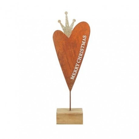 FIGURA CORAZON BASE MADERA 38.5X12.5X7 CM.