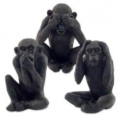 SET 3 MONOS NO OYE, NO VE, NO HABLA 18X12X11 CM.