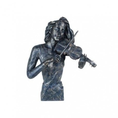 FIGURA MUJER MÚSICO VIOLÍN 42X33X15 CM.