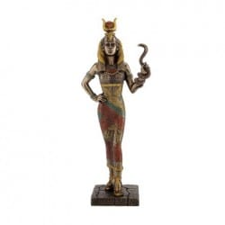 FIGURA HATHOR DIOSA EGIPCIA 28.5X11X6 CM.