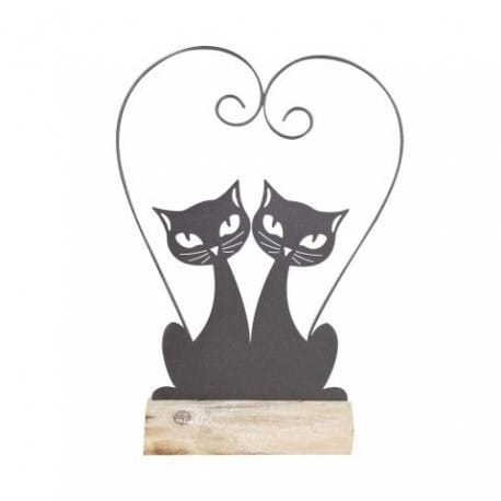 FIGURA PAREJA GATOS LOVE 34X25X7 CM.