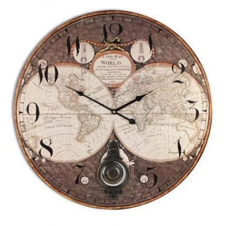 RELOJ MAPA 58 CM. CON PÉNDULO