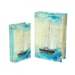 SET 2 CAJAS LIBRO BARCO 7X27X18 CM.