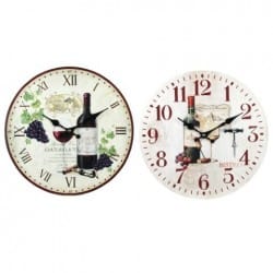 RELOJ PARED VINO 34X34X4 CM.