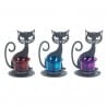 SET 3 PORTAVELAS GATOS T-LITE 14X10X9 CM.