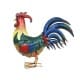 FIGURA GALLO MULTICOLOR METAL 45X47X12 CM.