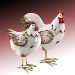 SET 2 FIGURAS GALLINAS 22X19X9 CM.