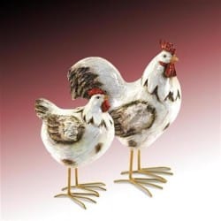 SET 2 FIGURAS GALLINAS 16X13X6 CM.