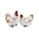 SET 2 FIGURAS GALLO Y GALLINA RESINA 10X10.5X6.5 CM.