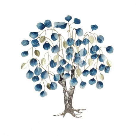 ADORNO PARED ÁRBOL CON HOJAS CAÍDAS METAL 75X9X85 CM.