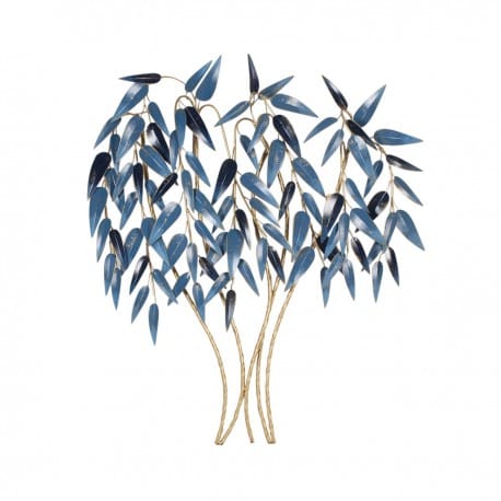 ADORNO PARED ÁRBOL CON HOJAS CAÍDAS METAL 75X11X90 CM.