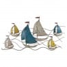 ADORNO PARED BARCOS METAL 120X4X65 CM.