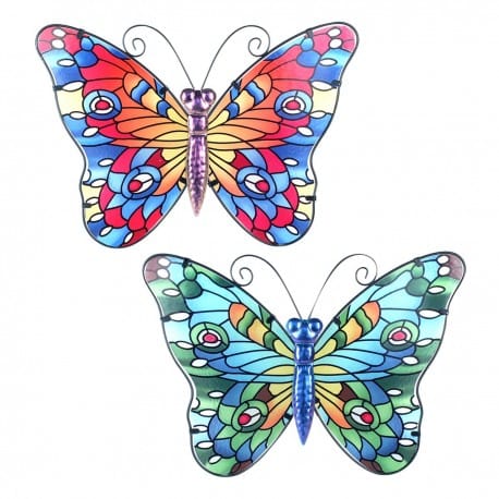 SET 2 ADORNOS PARED MARIPOSA METAL 24X37.50X0.50 CM.