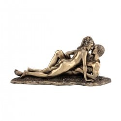 FIGURA PAREJA LOS AMANTES RESINA BRONCE 27X10X12 CM.