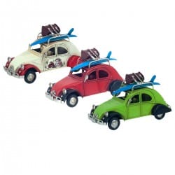 SET 3 FIGURAS COCHE RETRO METAL 16X7.5X9 CM.