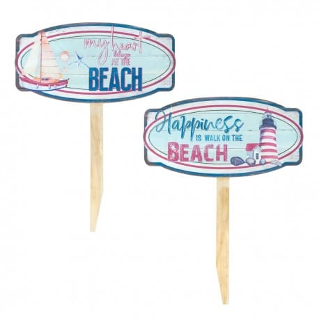 SET 2 ADORNOS PARED BEACH 30X2X39 CM.