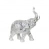 FIGURA ELEFANTE PLATEADO RESINA 26X10X28 CM.