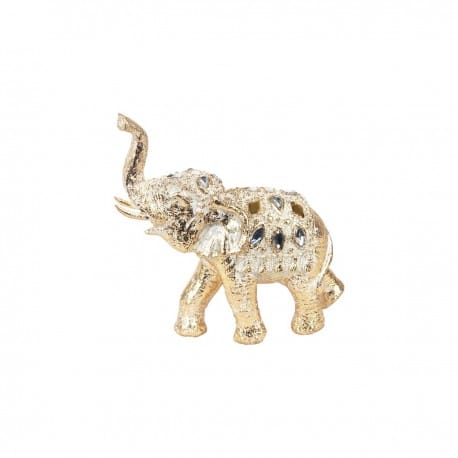 FIGURA ELEFANTE DORADO RESINA 12X5X12 CM.