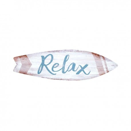 PLACA PARED TABLA SURF RELAX METAL 60X0.10X18 CM.