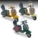 SET 3 FIGURAS SCOOTER RETRO HOJALATA Y RESINA 17X7X11 CM.