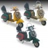 SET 3 FIGURAS SCOOTER RETRO HOJALATA Y RESINA 17X7X11 CM.