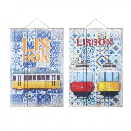 SET 2 PLACAS PARED LISBOA 40X1X60 CM.