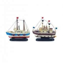 SET 2 FIGURAS BARCO METAL 13.5X5X13.5 CM.