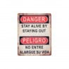 ADORNO PARED DANGER PELIGRO METAL 20X0.10X25 CM.
