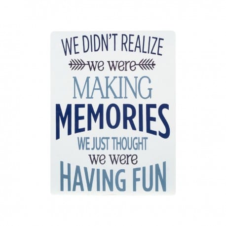 PLACA PARED HACIENDO MEMORIAS METAL 25X0.10X33 CM.
