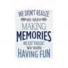 PLACA PARED HACIENDO MEMORIAS METAL 25X0.10X33 CM.