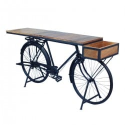 ENTRADA BICICLETA HIERRO Y MADERA DE MANGO 184X48X91 CM.