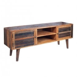 MUEBLE TELEVISIÓN MADERA RETRO 150X40X61 CM.