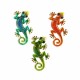 SET 3 APLIQUES PARED LAGARTO METAL Y CRISTAL 8X1X15 CM.