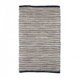 ALFOMBRA RECTANGULAR YUTE Y CUERO COLOR NATURAL, GRIS Y BEIGE 85X55X1 CM.