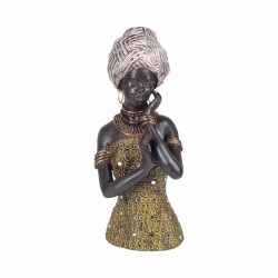 FIGURA AFRICANA RESINA 12X12X28 CM.