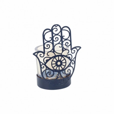 CANDELABRO MANO DE FÁTIMA METAL 10.5X7X14 CM.