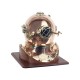 FIGURA CASCO BUCEO MADERA Y LATÓN 49X45X46 CM.