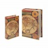 SET 2 CAJAS LIBRO MUNDO DM FORRADO POLY 27X18X7 CM.