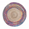 ALFOMBRA REDONDA TRENZADA YUTE MULTICOLOR 1X90X90 CM.