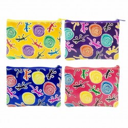 SET 4 MONEDEROS LAGARTOS MULTICOLOR PIEL 14.5X2X11 CM.