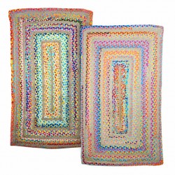 SET 2 ALFOMBRAS YUTE MULTICOLOR 150X95X1 CM.