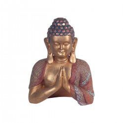 FIGURA BUDA REZANDO RESINA 19X10X24.5 CM.