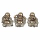 SET 3 FIGURAS BUDAS NO VE, NO HABLA, NO OYE RESINA DORADO 11X8X10 CM.